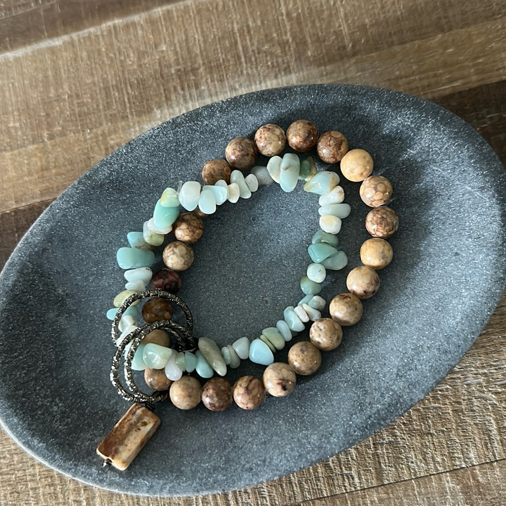 NEW double strand stretch bracelet with Bohemian stones.
